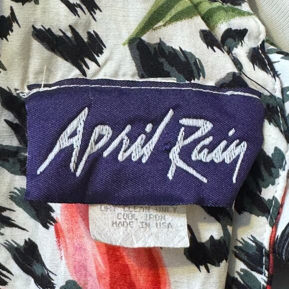 Vintage 1980's April Rain Size 8 Floral Animal Print Dress - Picture 8 of 9